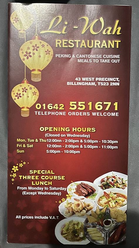 Li wah menu billingham  Search for local Chinese Restaurants near you on Yell