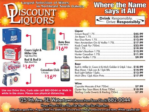 Liquor store watertown sd  Hours