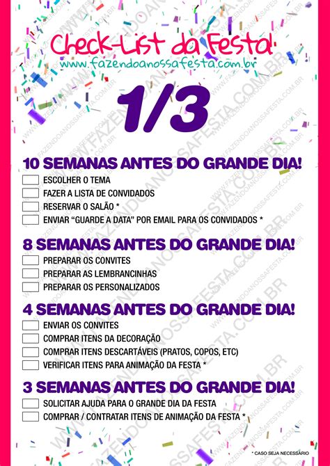 Lista de compras aniversário infantil  Seguinte