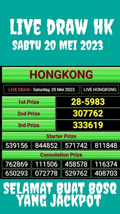 Live draw hk 31 juli 2023 45 WIB | Result:23