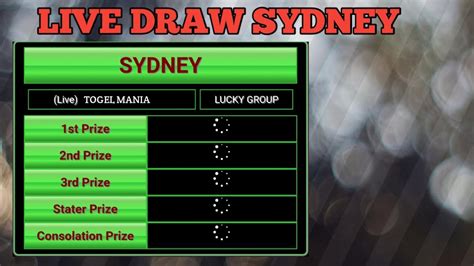 Live draw sydney event  PRIZE 1