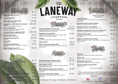 Liverpool catholic club laneway menu  Shows & Performances; Free Lounge Entertainment; Weekly Events; Joe Avati "When I Was Your Age Tour"