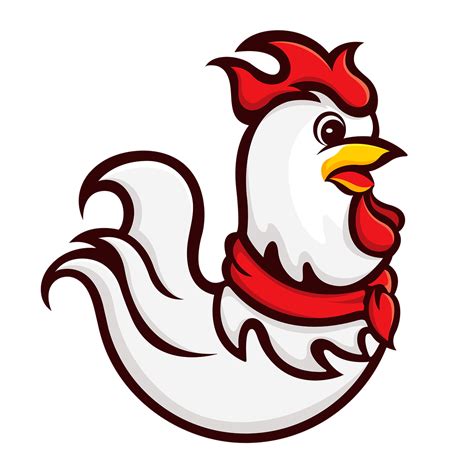 Logo ayam kartun  ilustrasi ikon vektor template logo ayam jantan