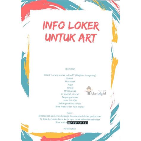 Loker art bandung langsung majikan 