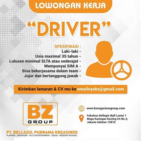 Loker driver jakarta barat 6M - 7