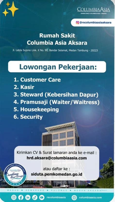 Loker rs columbia asia medan aksara  📍 Jakarta, Medan & Semarang | Rumah Sakit Columbia Asia Indonesia memiliki 3 rumah