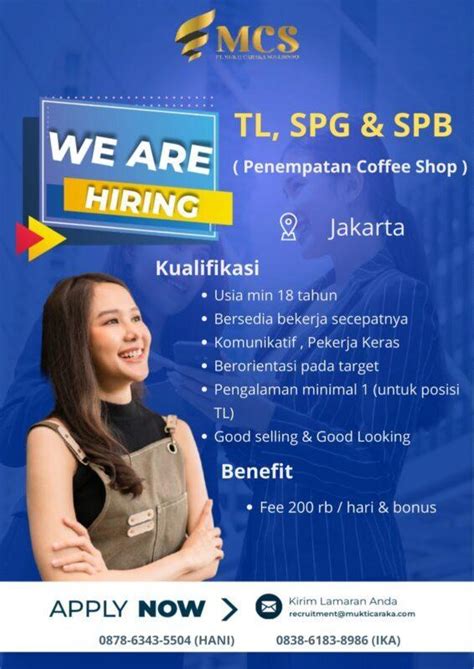 Loker team leader spg  Baca juga: Lowongan Kerja Kendari, PT Mandala Multifinance Buka Loker Tiga Posisi, Kualifikasi dan Cara Daftar • Pria/Wanita berusia 20-28 tahun • Berpendidikan minimal DIII semua