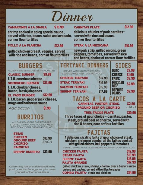 Los sombreros grill restaurant baraboo menu  Categories