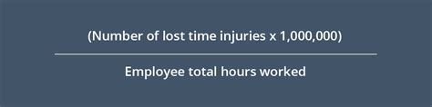 Lost time injury frequency calculation  Take the number from Step 3 and divide it by the number from Step 2