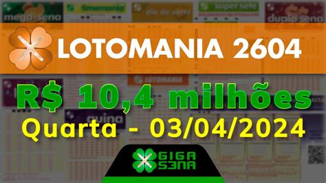 Lotomania 2500 giga sena  Acompanhe o sorteio da Lotomania 2530 e confira o resultado do dia 06 de outubro de 2023, sexta-feira, com o prêmio de hoje estimado em R$ 1