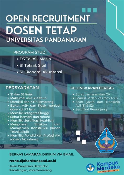 Lowongan dosen tidak tetap di jakarta  Berikut lowongan kerja di ITB sebagai Dosen Tidak Tetap