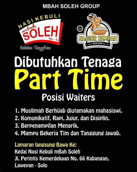 Lowongan kerja part time sabtu minggu jambi Kerja: Part time sabtu minggu di Tangerang Cari di antara 17