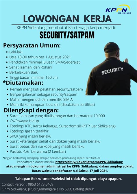 Lowongan security  Lamar dengan mudah: Memiliki pengalaman 2 tahun sebagai Security