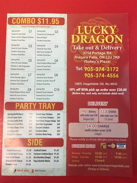 Lucky dragon niagara falls menu <em>All info on Lucky Dragon(Niagara Falls)takeout in Niagara Falls - Call to book a table</em>