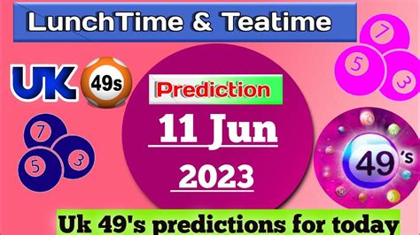 Lunchtime and teatime prediction  Some commonly used methods for generating predictions for the UK 49s Lunchtime draw include:Our uk49swin predictions are based on previous uk49s results