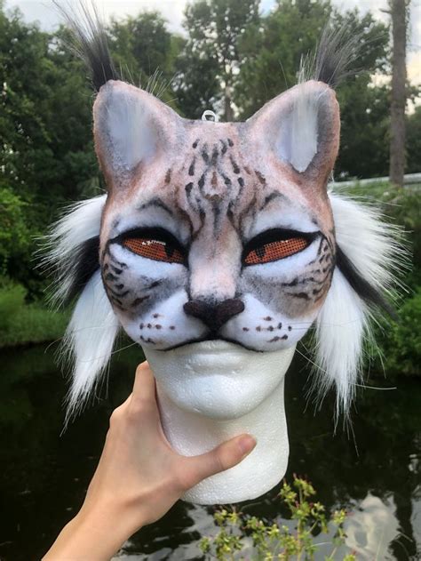 Lynx therian mask ideas Therian cat mask - Ghibli theme (Beige) (116) $ 39