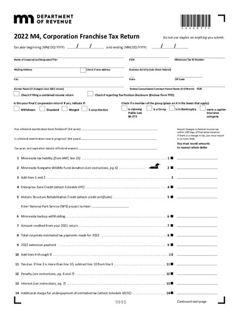 2024 M4, Corporation Franchise Tax Return