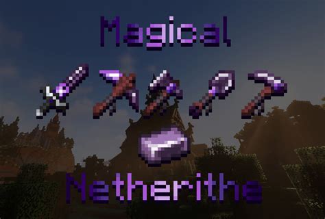 Magical netherite texture pack  Magic Netherite Sword: Night Vision/Jump Boost/Speed/Slow Falling + Smite V/Unbreaking III/Fire Aspect II and Sweeping Edge III Magic Totem: