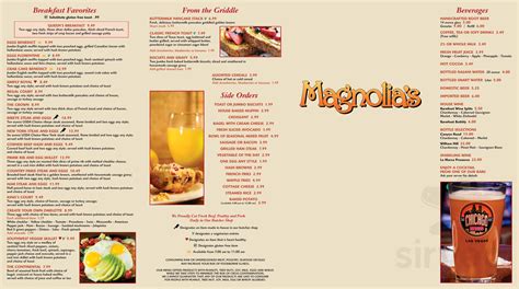 Magnolias las vegas menu  Includes a small drink (fresh squeezes O