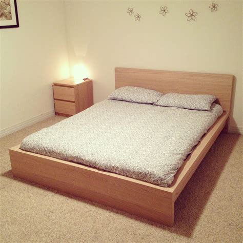BRIMNES bed frame with storage & headboard, white/Luröy, Queen - IKEA
