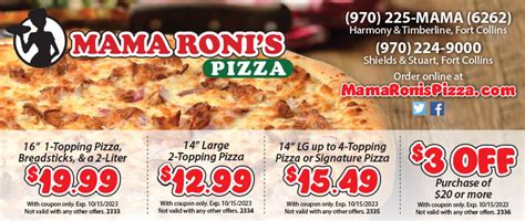 Mama roni's pizza coupons  Enjoy 38 Black Friday Mamma Mia Pizza Coupons and Promo Codes for 2023