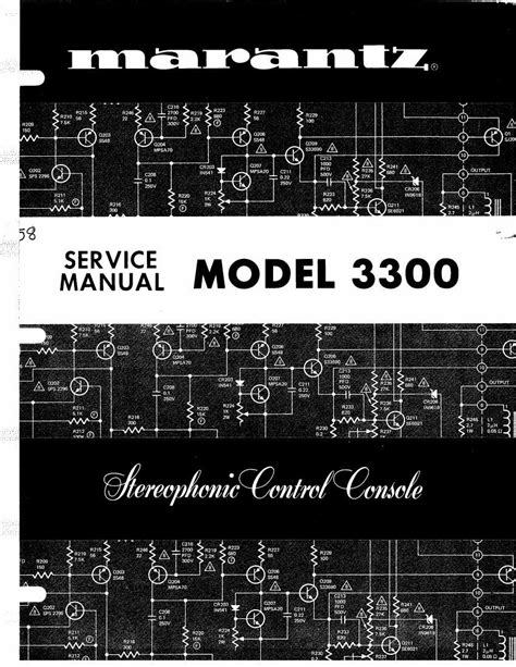 Marantz service manuals  Only original MARANTZ parts can insure that your MARANTZ product will continue to perform to the specifications for which it is famous