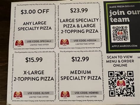 Marcos pizza cupon code  Today: 9 active codes