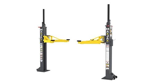 Maxjax m7k  Thanks to its unique portable two-post design, the MaxJax offers greater versatility and serviceability when compared to traditional mid-rise or low-rise garage lifting systems