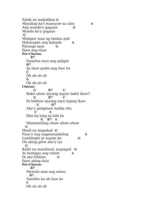 Mayakap kat masayaw sa ulan lyrics  Maligaw man ng landas ay