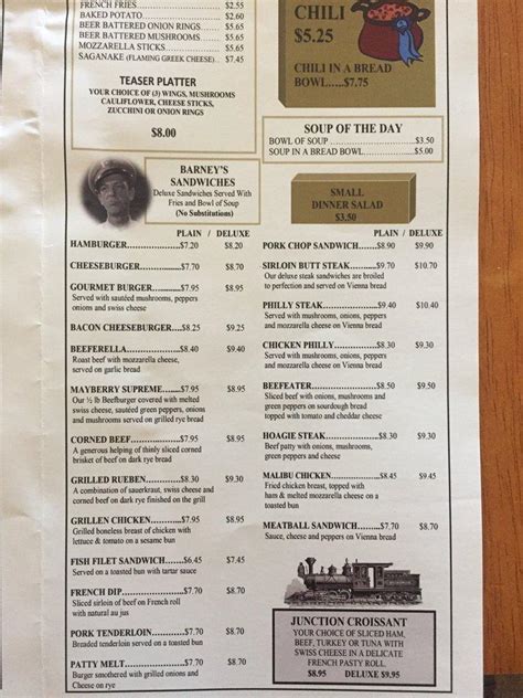 Mayberry junction menu  Cool