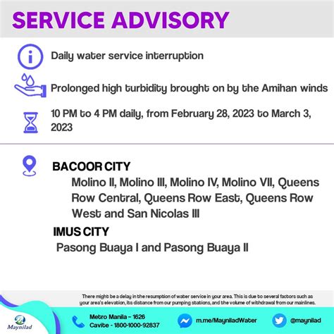 Maynilad bacoor branch  Aguinaldo Highway corner Aniba road, Zapote 4, Bacoor City