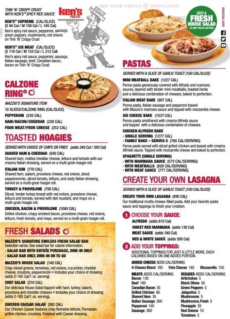 Mazzio's italian eatery claremore menu 95