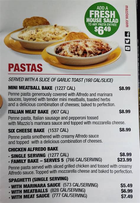 Mazzio's italian eatery stillwater menu  We specialize in traditional meat, seafood and pasta dishes as well as our hand made pizzas