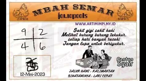 Mbah semar hk hari ini 2023  Prediksi Togel Singapura JP Rabu 08 Maret 2023