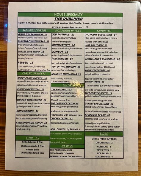 Mcclelland's public house menu  Filter by rating