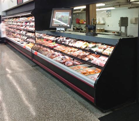 Meat and seafood service multi-deck display case jpg