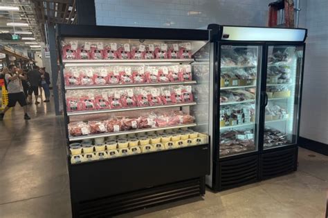 Meat service multi-deck display case for meat  Use this case to create a lineup with other Origin series cases throughout your store