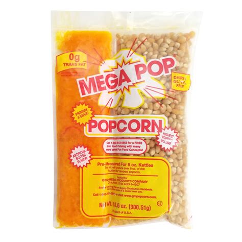 Mega pop popcorn 4oz 5" x 8" tall