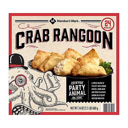 Member's mark crab rangoon  8 oz (226 g) cream cheese, softened; 1 cup (140 g) crab meat, drained and flaked; 2 green onions, finely chopped; 1 clove garlic, mincedInstructions