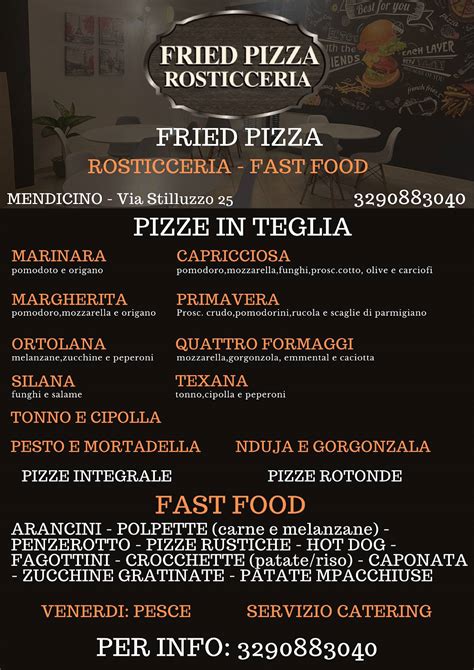 Mendicino's pizza menu  Weekly lunch and dinner specials! Burger/ specialty sandwich night every Thursday!