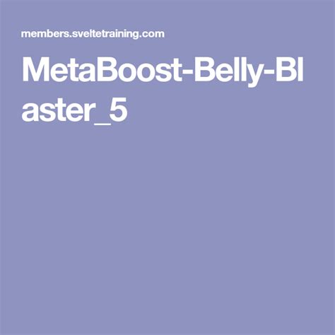 Metaboost belly blaster svelte pdf  Amy Kolberg