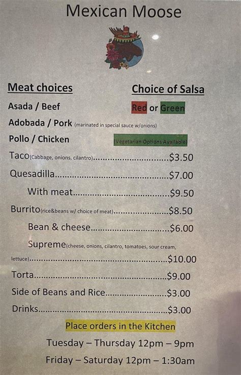 Mexican moose missoula menu  My favorite is the fish burrito