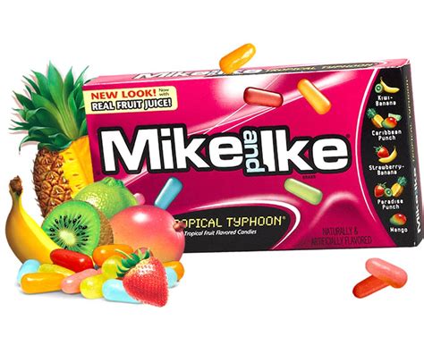 Mike and ike shaker  Experience the sweet taste of fruity chewy candy with MIKE AND IKE® Original Fruits, bursting with five fun flavors, including: Cherry, Lemon, Lime, Orange, and Strawberry