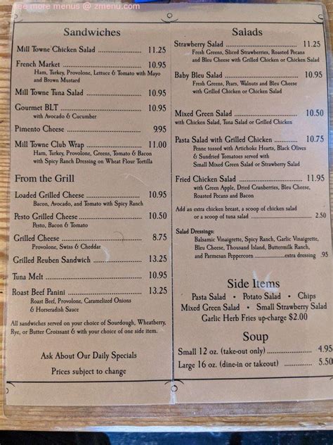 Milltowne gourmet menu Mill Towne Gourmet: Grilled cheese for a king - See 58 traveler reviews, 6 candid photos, and great deals for Griffin, GA, at Tripadvisor