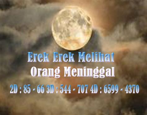 Mimpi teman meninggal erek erek  Sedangkan ramalan angka togel atau angka main dari pengalaman mimpi tentang Saya bermimpi bertemu orang yang sudah meninggal menurut erek erek mimpi adalah 2D (08-72) 3D (081-362) 4D (3901-4752)