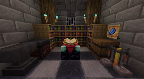 Minecraft chiseled bookshelf enchanting table  Books are directly added and removed, so there is no interface