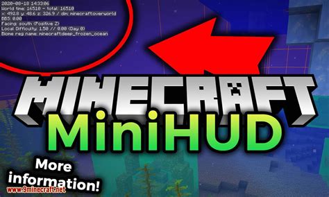 Minecraft minihud  It shows the coords above your hotbar