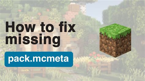 Minecraft pack mcmeta  The name should represent what you're going