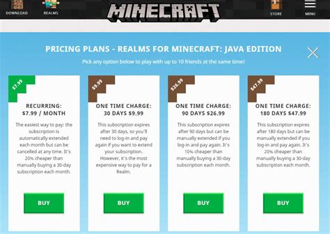Minecraft realm price bedrock  369