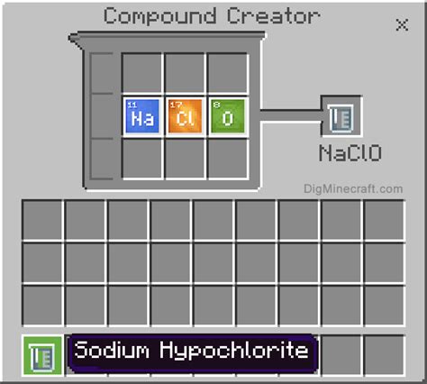 Minecraft sodium hypochlorite  HClO cannot be isolated from these solutions due to rapid equilibration with its precursor, chlorine